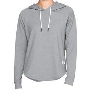 Under Armour Featherweight Fleece Women Size Small Oversize Hoodie Gray